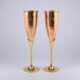 Set of 2 Pure Copper Wine Flutes Glasses With Brass Stand