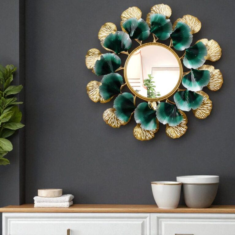 Verdant Ginkgo Glow Wall Mirror