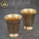 Set of 2 Embossed Heavy Brass Tumbler