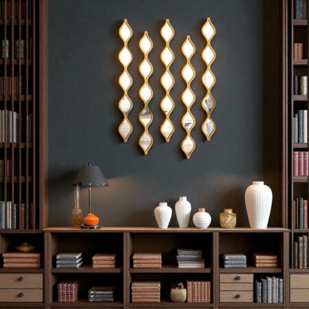 Golden Cascade Illusion Wall Mirror