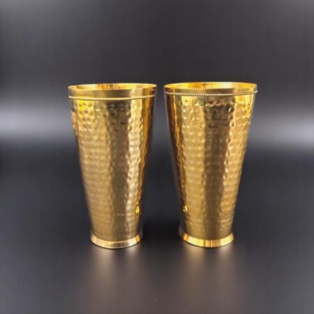 Set Of 2 Brass Medium Size Lassi Glass