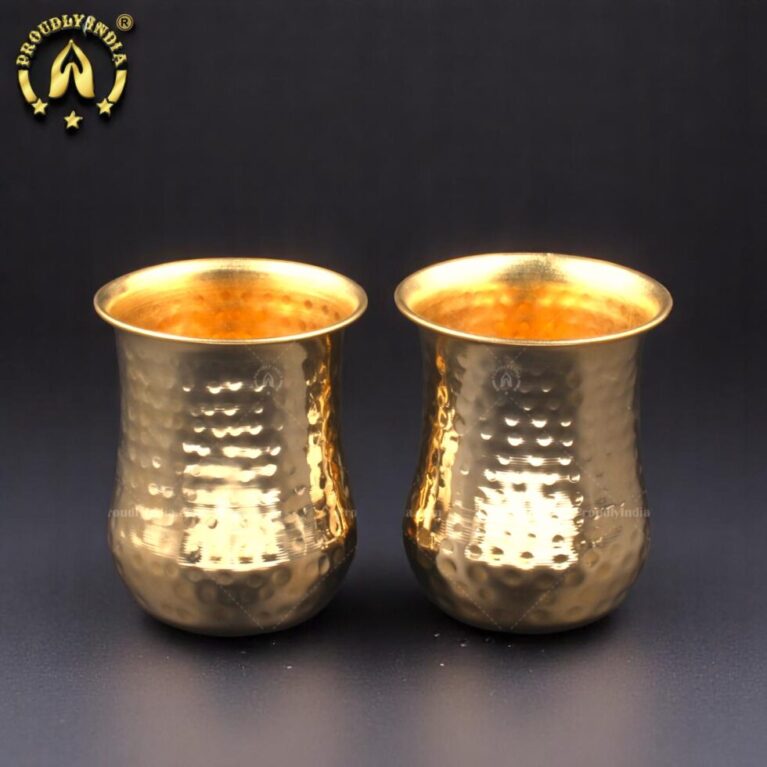 Brass Belly Glass Tumblers