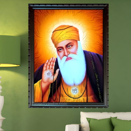 Lord Guru Nanak RWith Wood Frame