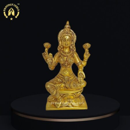 12″ Brass Goddess Lakshmi Statue