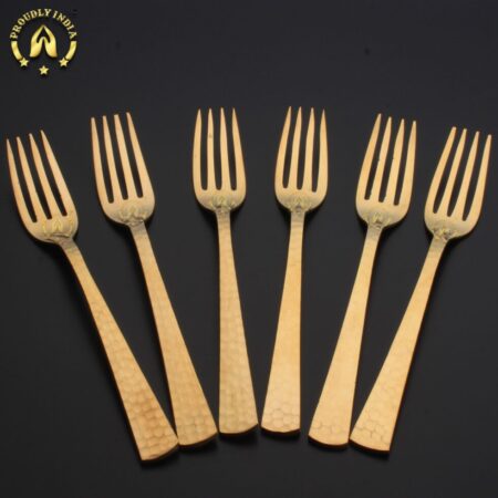Set of 6 Brass Forks