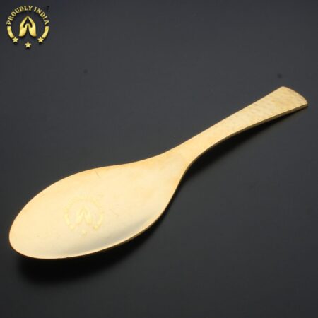 Pure Brass Spoon Rice chamcha for Serving Brass Serving Spoon.