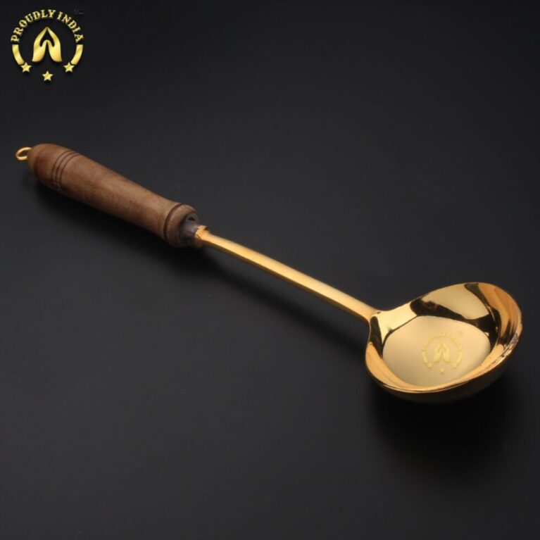 Brass Scoop Ladle with Wooden Handle
