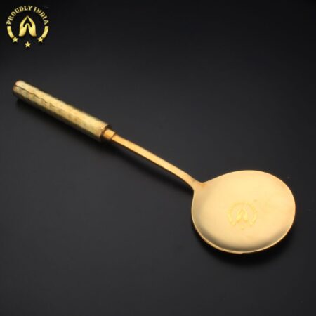 Brass Serving Spoon with Brass Handle