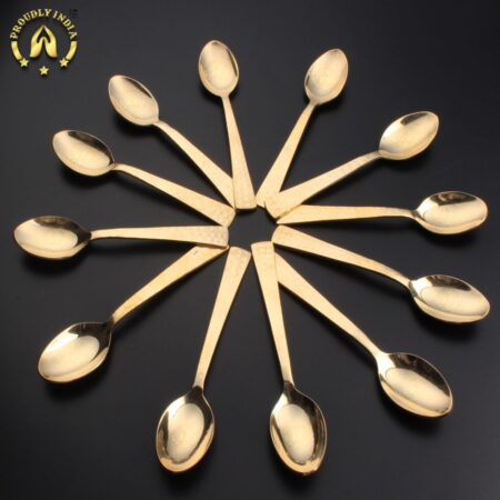 12 Solid Brass Desert Spoons