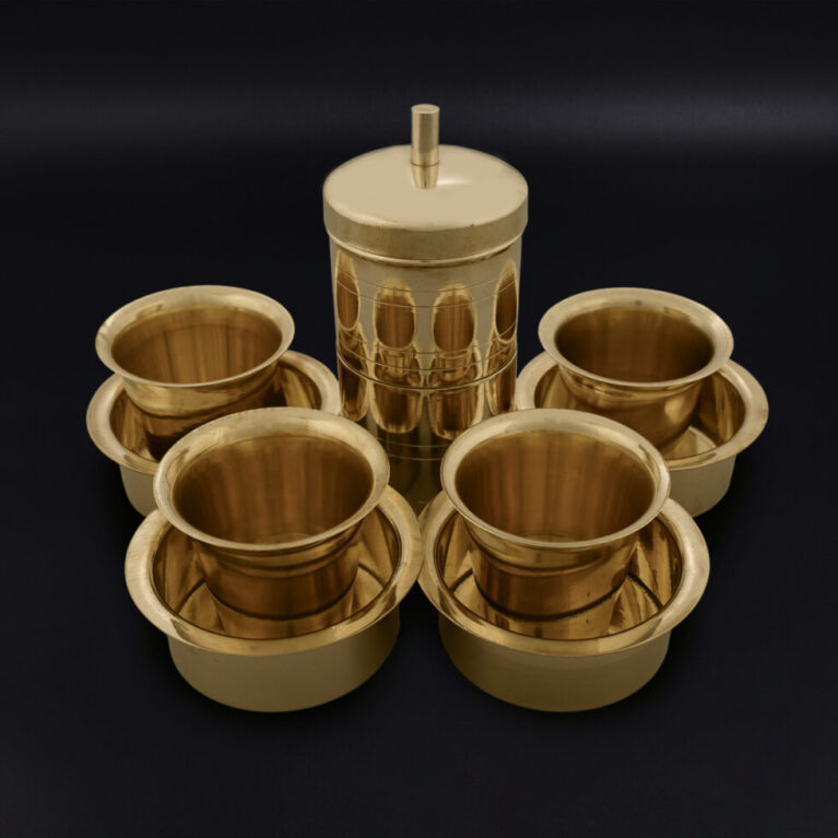 Brass 4 Cup Coffee Filter With 4 Dabara