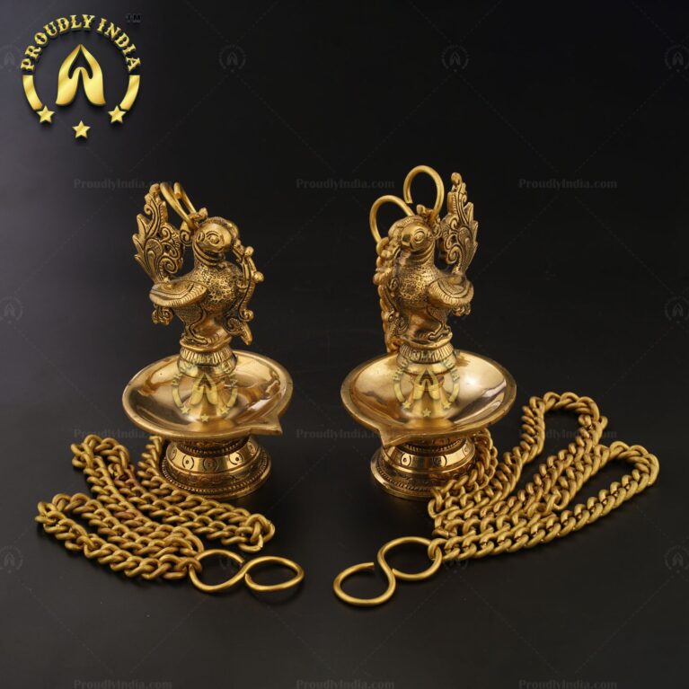 Traditional Brass Annam Hanging Diyas Set of 2