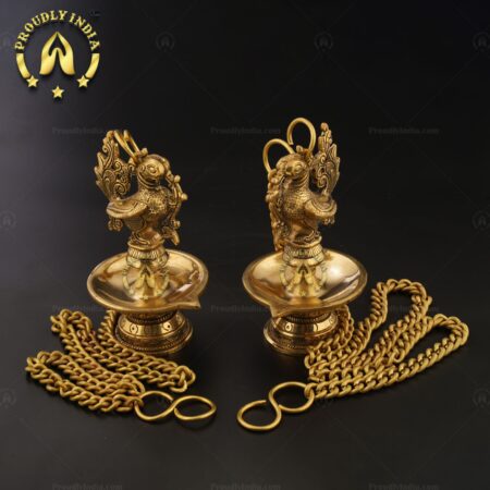 Traditional Brass Annam Hanging Diyas Set of 2