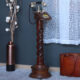 Wood And Brass Retro Pole Type Standing Telephone
