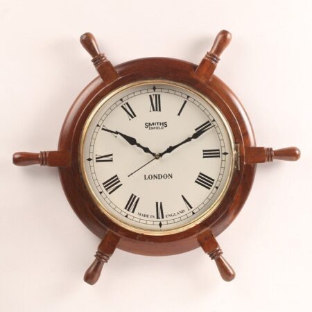 Wooden Ship Wheel Maritime Exclusive Clock