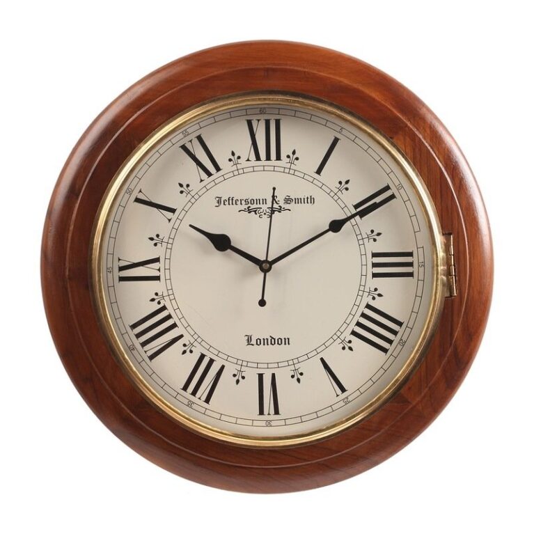 Solid Wood Round Jeffersonn Smith Wall Clock