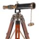 Brown And Brass Telescope With Tripod Stand
