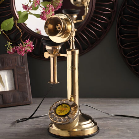 Gold Plated Brass Candlestick Telephone