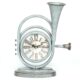 Grey Iron Vintage Horn Shape Rustic Table Top Clock