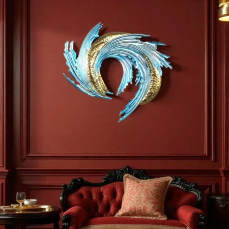 Aqua Flame Spiral Wall Art