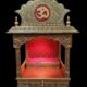 Big Square Mandir With Ghumat/Traditional Indian Style, Big Square Mandir With Ghumat,Hindu Puja Mandir,Pooja Ghar Mandap For Worship Home Office Wall Decor Art