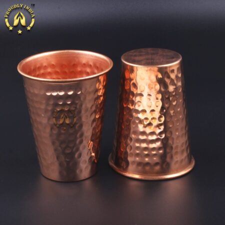 Set Of Pure Copper Hammered Glasses