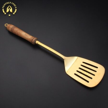 Brass Spatula With Wooden Handle