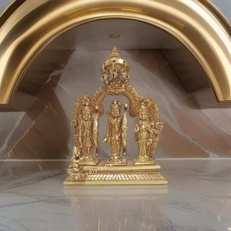 Exquisite 9.2 Inch Brass Ram Darbar Idol